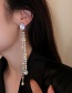 Fashion Silver Alloy Diamond Drop Tassel Asymmetrical Earrings