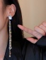 Fashion Silver Alloy Diamond Drop Tassel Asymmetrical Earrings
