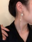 Fashion Silver Alloy Diamond Pearl Tassel Earrings