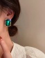 Fashion H Square Alloy Diamond Heart Bow Geometric Stud Earrings