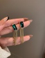 Fashion Gold Alloy Square Diamond Chain Tassel Earrings