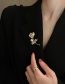 Fashion Gold Real Gold Plating Pearl Rose Brooch
