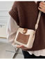 Fashion Dark Brown Wide Shoulder Strap Patch Pocket Diagonal Bag