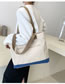 Fashion Apricot Large-capacity Contrast Color Shoulder Bag
