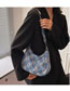 Fashion Blue Check Chain Shoulder Bag