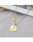 Fashion Gold Bronze Diamond Glossy Tag Love Necklace