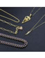 Fashion Titanium Steel Gold-plated Chain Titanium Steel Chain Lightning Love Eye Necklace