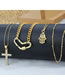 Fashion 2gold-plated Copper Bead Chain Titanium Steel Gold Plated Eye Palm Cross Love Necklace