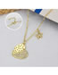 Fashion Gold-plated Copper Inlaid Zirconium Heart Necklace
