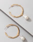 Fashion Gold Geometric Pearl C-shaped Earrings