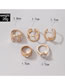 Fashion Gold Alloy Diamond Flower Geometric Twisting Ring Set