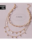 Fashion Gold Alloy Chain Disc Tassel Multilayer Necklace