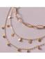Fashion Gold Alloy Chain Disc Tassel Multilayer Necklace