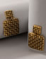Fashion Gold Alloy Square Labyrinth Earrings