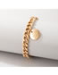 Fashion Gold Metal Letter Round Coin Chain Bracelet