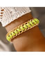 Fashion Green Metal Chain Contrast Braided Bracelet