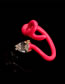 Fashion Rose Red Copper Drop Oil Winding Drop Diamond Open Ring
