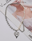 Fashion Silver Alloy Diamond Pearl Chain Splicing Necklace