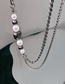 Fashion Silver Stainless Steel Love Pearl Stitching Necklace