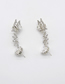 Fashion Silver Alloy Diamond Wing Stud Earrings