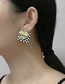 Fashion Ear Clip Acrylic Checkerboard Geometric Ear Clip