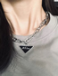 Fashion White Metallic Titanium Steel Triangle Letter Necklace