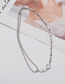 Fashion Silver Alloy Inlaid Zirconium Round Bead Chain Stitching Necklace