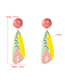 Fashion Pink Resin Abstract Printed Geometric Earrings