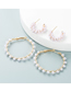 Fashion Big C Alloy Inlaid Pearl C-shaped Hollow Earrings