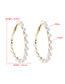 Fashion Big C Alloy Inlaid Pearl C-shaped Hollow Earrings