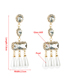 Fashion Pearl Crystal Pearl Long Tassel Earrings