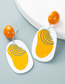 Fashion Yellow Resin Print Geometric Earrings