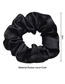 Fashion Black Silk Satin Pleated Hair Tie
