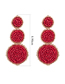 Fashion Red Fabric Diamond Earrings