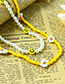 Fashion Yellow Alloy Rice Beads Pearl Smiley Love Necklace Set