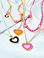 Fashion Orange Alloy Rice Beads Beaded Love Necklace Set