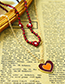 Fashion Red Alloy Rice Beads Beaded Love Necklace Set