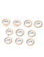 Fashion Gold Set Of 10 Alloy Circle Geometric Rings