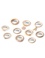 Fashion Gold Alloy Pearl Star Letter Ring Set Of 10