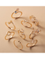 Fashion Gold Alloy Diamond Leaf Flower Ring Set 9