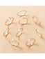 Fashion Gold Alloy Butterfly Peach Heart Five-pointed Star Ring Set 9