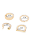 Fashion Silver Alloy Wave Open Ring Set Of 4