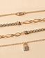 Fashion Gold Alloy Inlaid Rhinestone Claw Chain Multilayer Necklace