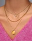Fashion Silver Gold Bead Chain Disc Multilayer Necklace
