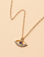 Fashion Lake Blue Alloy Gold-plated Eye Necklace