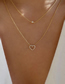 Fashion Gold Alloy Love Crystal Double Necklace