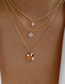 Fashion Gold Gold-plated Diamond Disc Three-layer Necklace