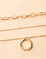 Fashion Gold Gold-plated Thick Chain Disc Three-layer Necklace