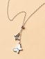 Fashion Silver Alloy Butterfly Tassel Necklace