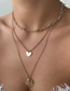 Fashion Gold Multilayer Peach Heart Disc Necklace